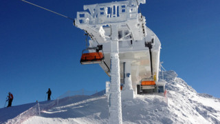 Open ski lifts and ski runs
